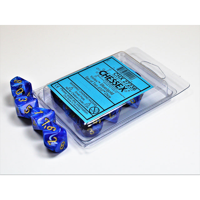 10D10 Vortex Series Dice Set | Blue