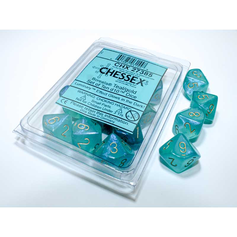 DNR 10D10 Borealis Series Dice Set | Luminary Teal