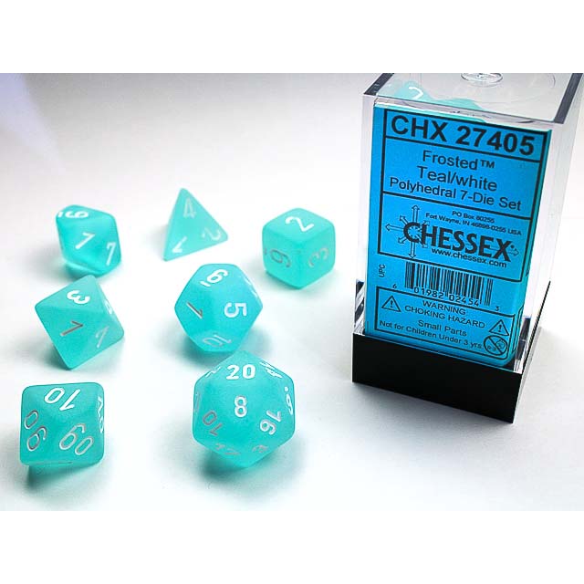7DPoly Frosted Series Dice Set | Teal