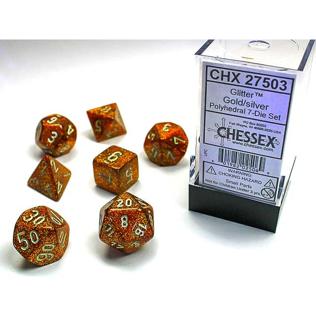 7DPoly Glitter Series Dice Set | Gold