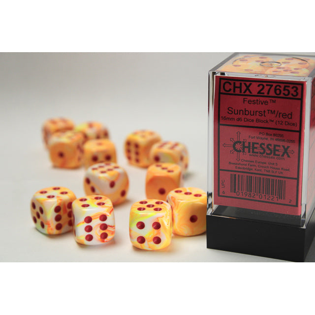 DNR 12D6 Festive Series Dice Set | Sunburst