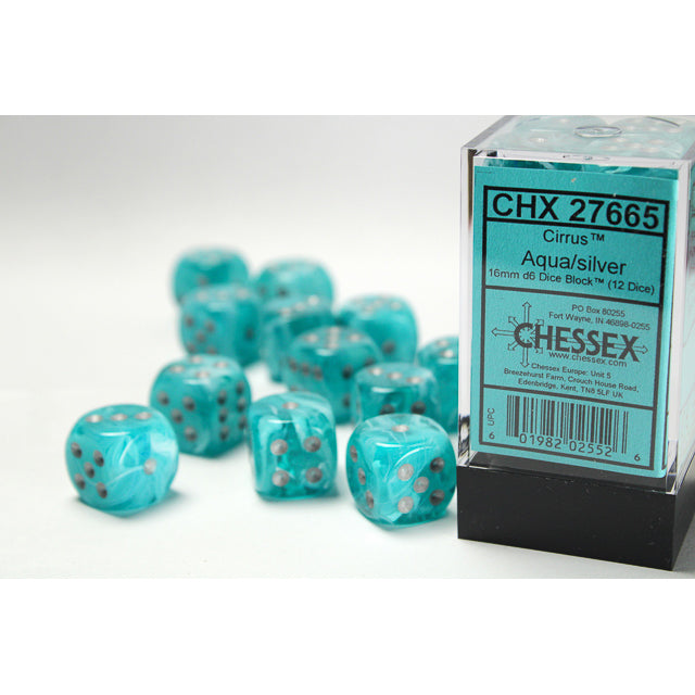 SALE - DNR 12D6 Cirrus Series Dice Set | Aqua