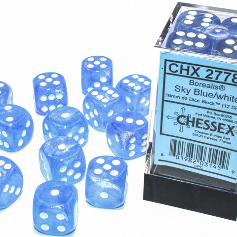 12D6 Borealis Series Dice Set | Luminary Sky Blue