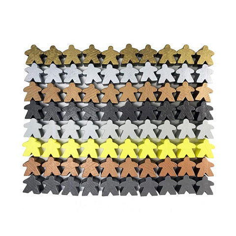 Metallic Color Wooden Meeples - 80