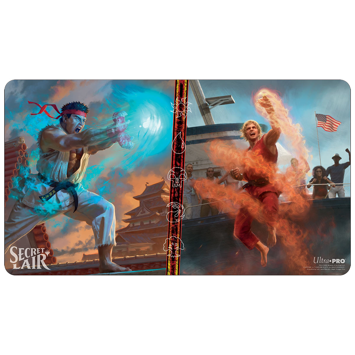 Ultra Pro Playmat Magic the Gathering Secret Lair Ryu World Warrior and Ken Burning Brawler