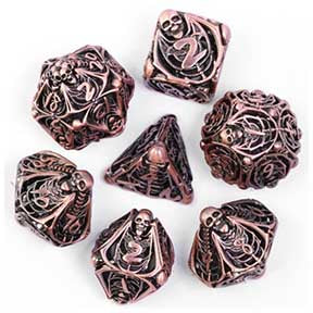 UD Hollow Metal Standard Dice Set | Bone - Copper