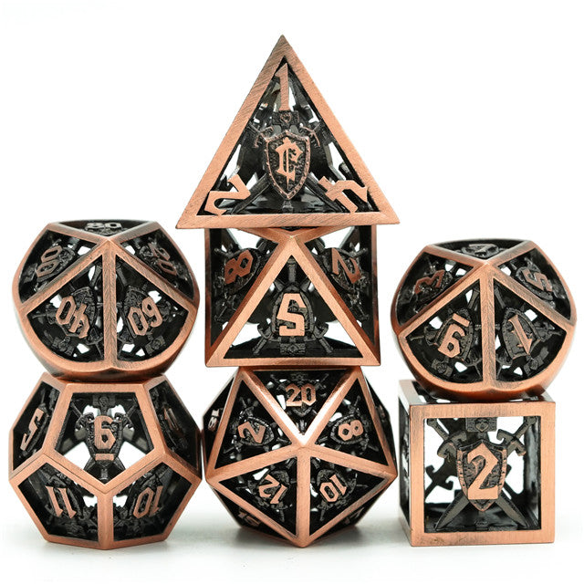 UD Hollow Metal Standard Dice Set | Shield - Copper