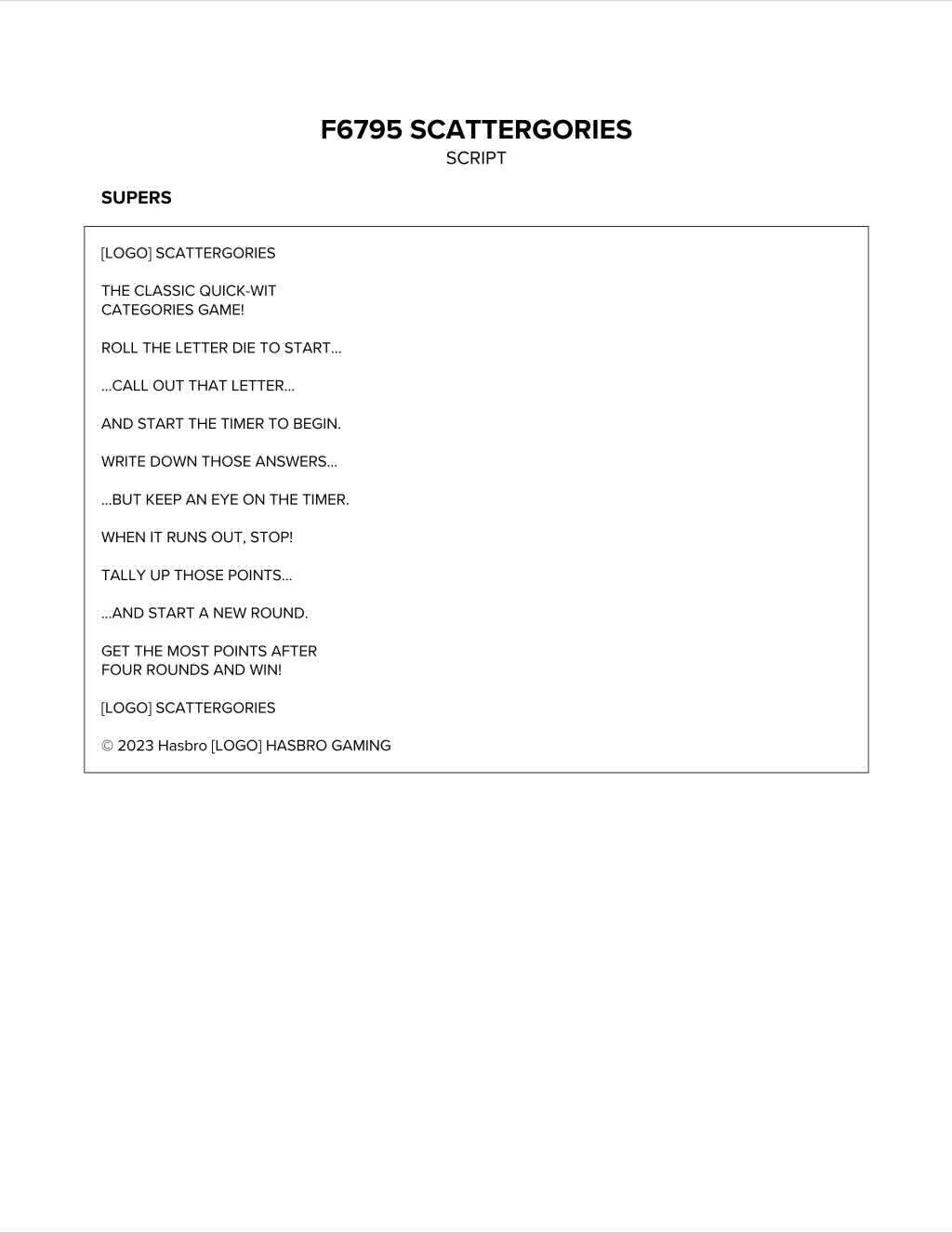 Scattergories
