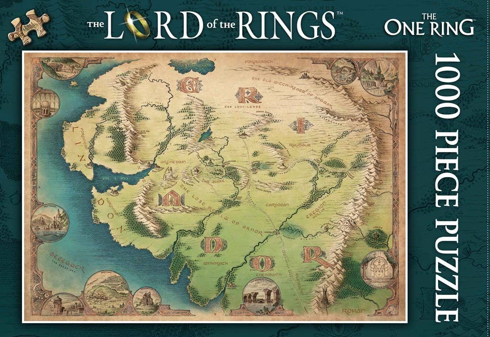 The One Ring 1000 Piece Jigsaw Puzzle: Francesco Mattioli - Map of Eriador
