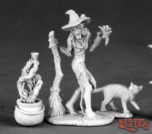 Witch, Cauldron & Cat [Reaper 03549]