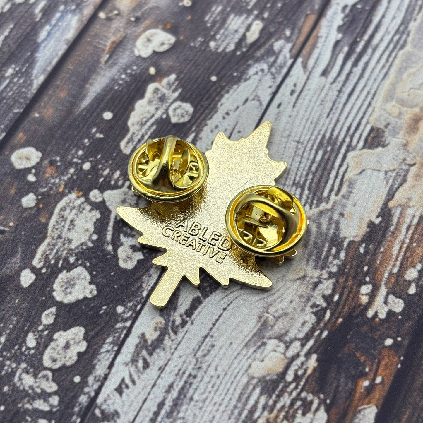 FCC Enamel Pin | Mini Maple Leaf (Gold & Red)