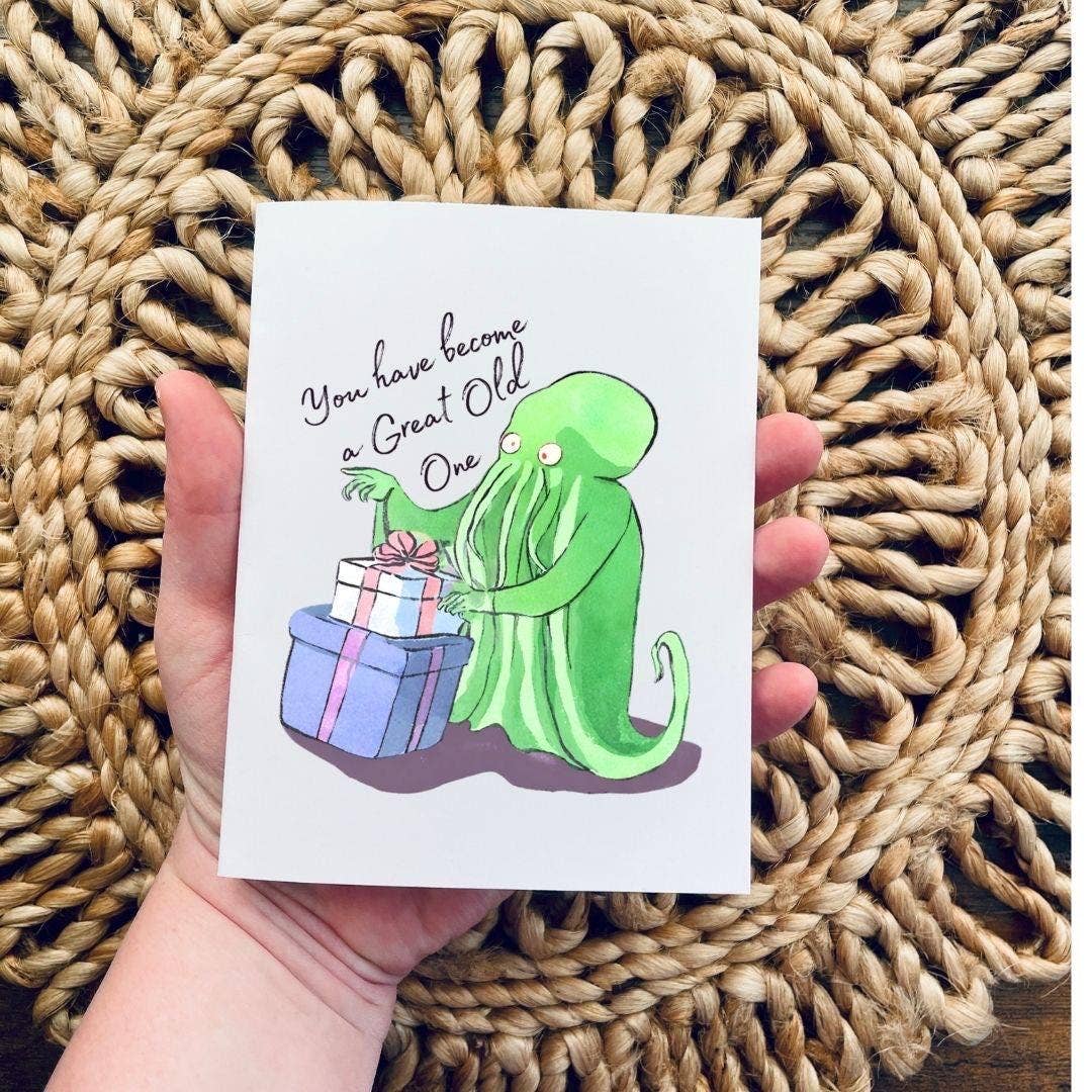 Cthulhu Great Old One Birthday Card