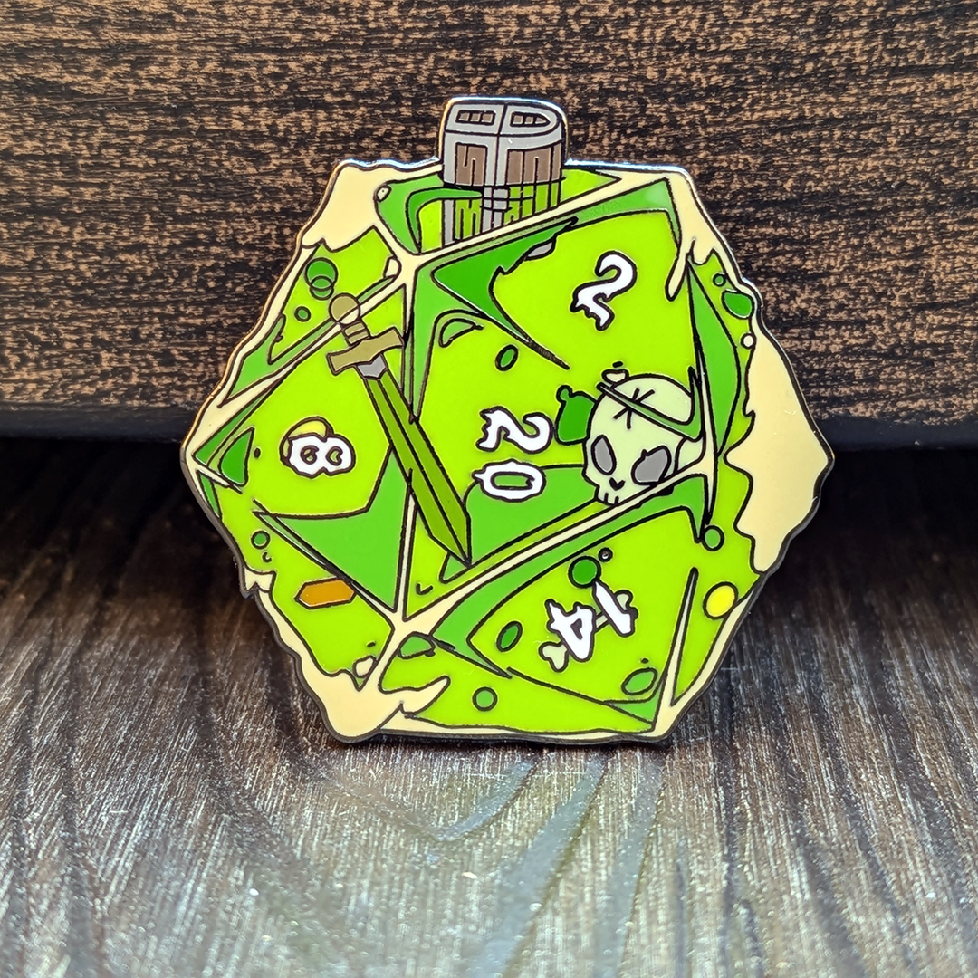 MGC 1.5" Hard Enamel Pin | Gelatinous Icosahedron