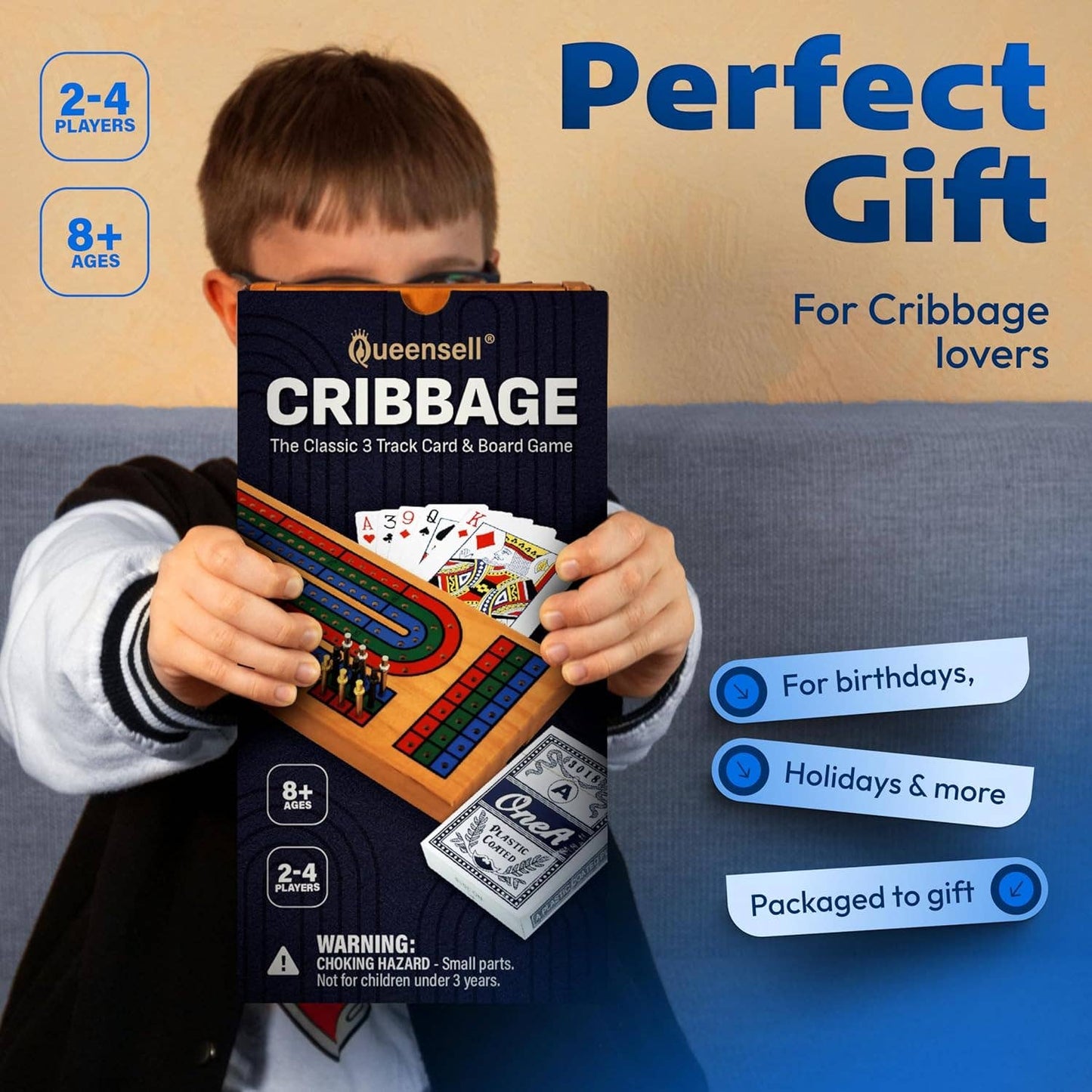 Cribbage Board Game Set with Storage