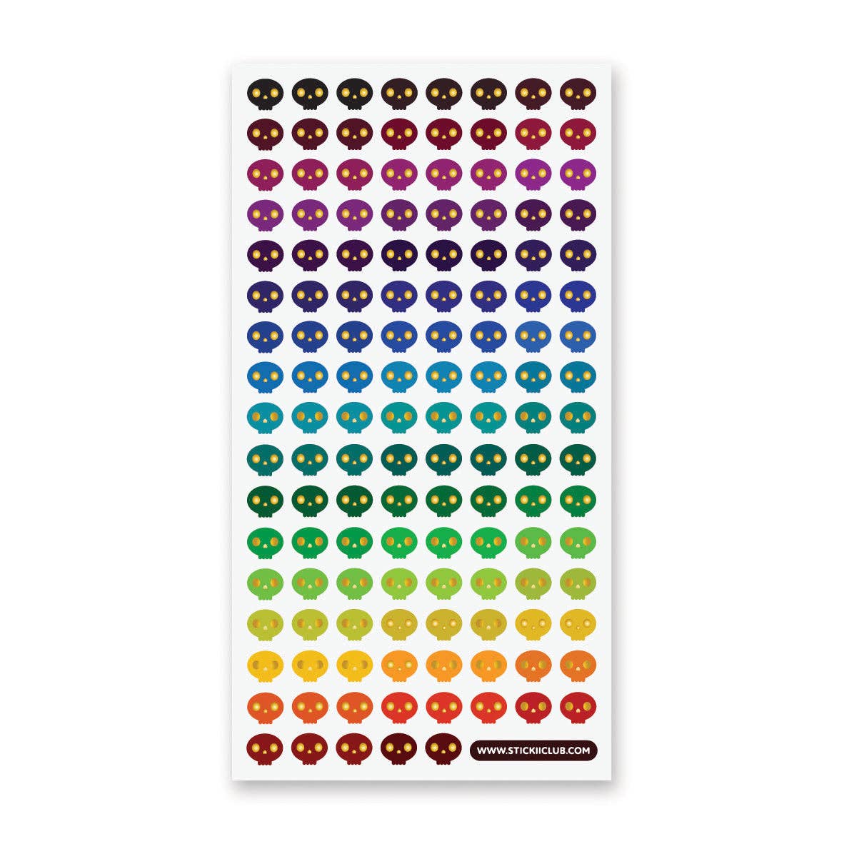 Sticker Sheet | Mini Rainbow Skulls