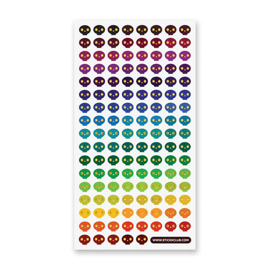 Sticker Sheet | Mini Rainbow Skulls