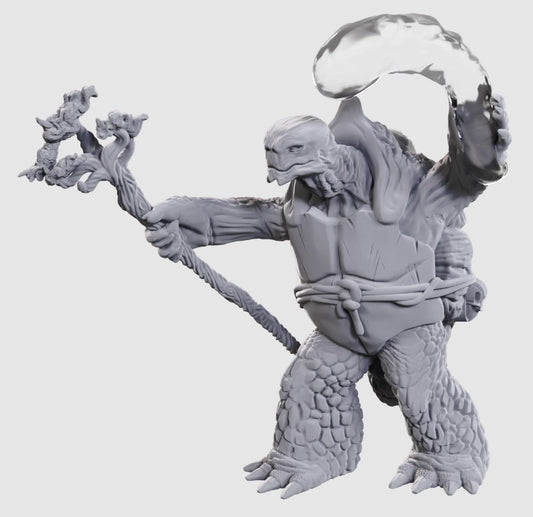Nolzur's Marvelous Unpainted Miniatures - W24 Tortle Druid & Wild Shape Giant Lizard [WZK 90707]