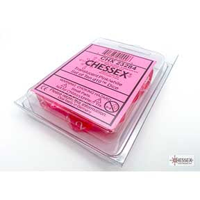 Translucent Pink with white font 10D10 Dice [CHX23284]