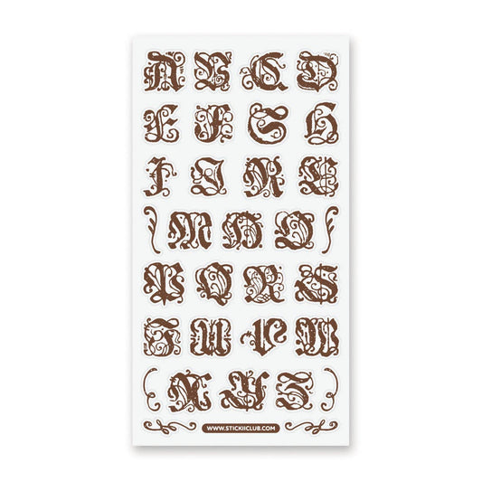 Sticker Sheet | Ornate Alphabet