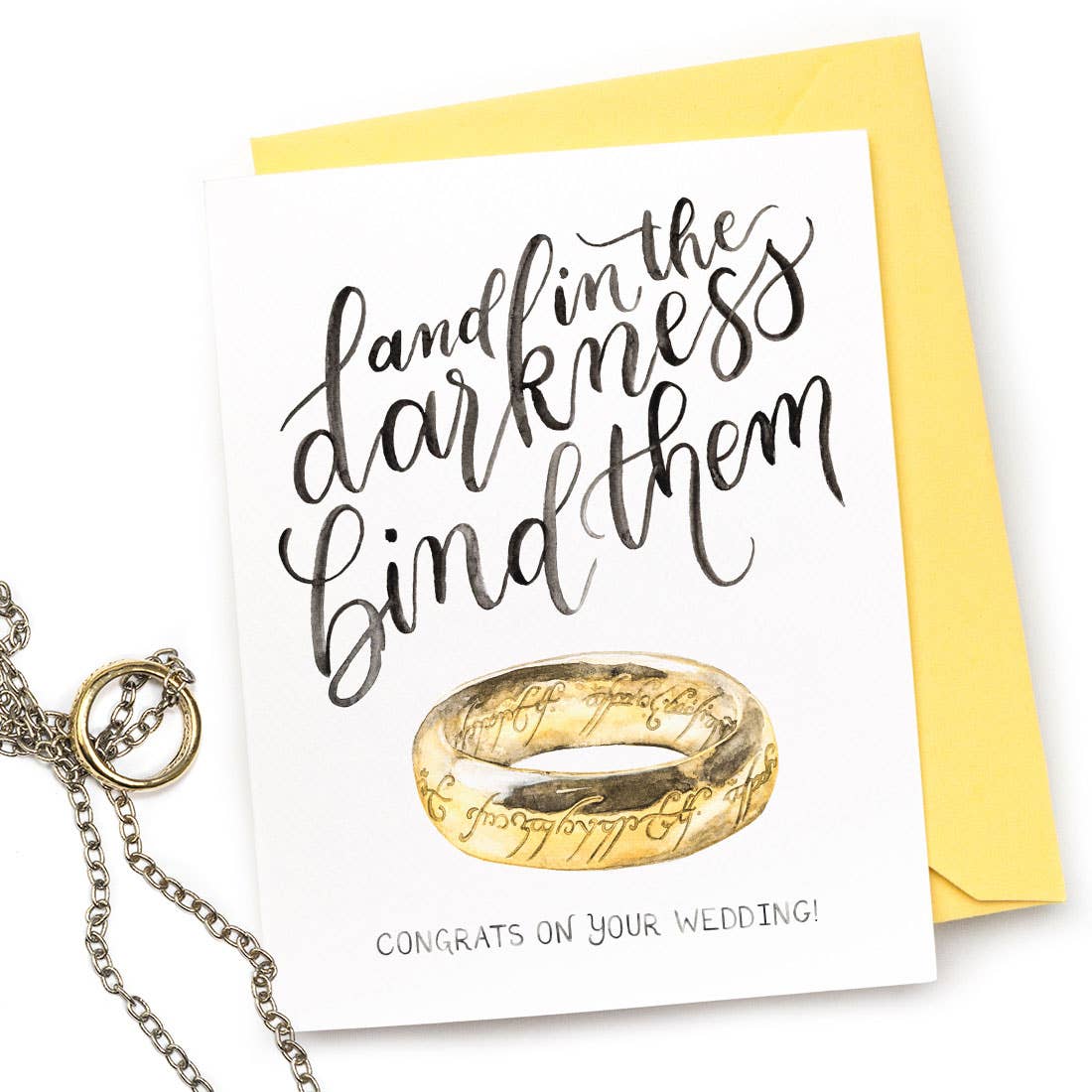 In the Darkness One Ring Card — Nerdy Funny Wedding Card