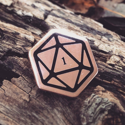 FCC Enamel Pin | D20 Critical Miss