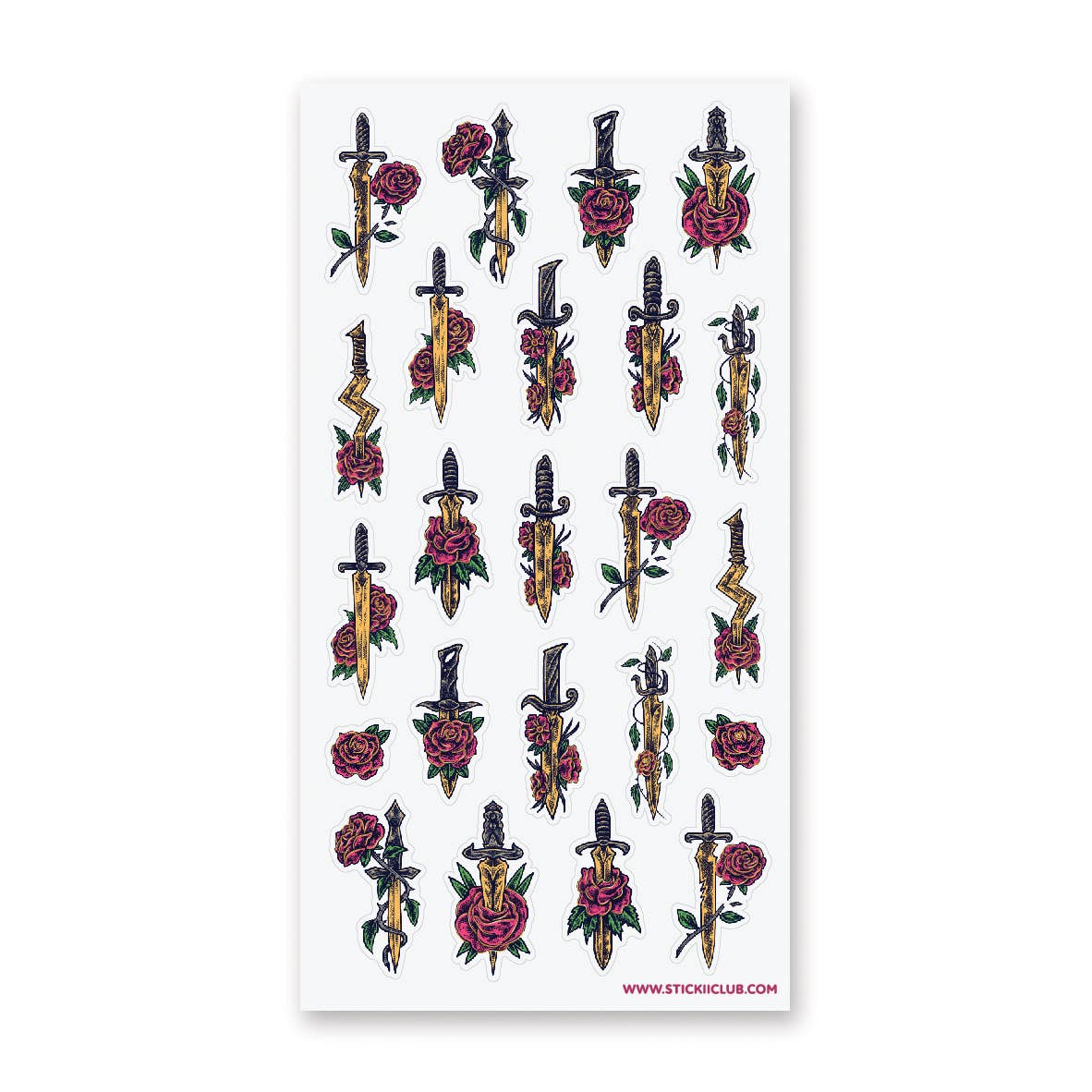 Sticker Sheet | Floral Swords