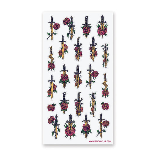 Sticker Sheet | Floral Swords