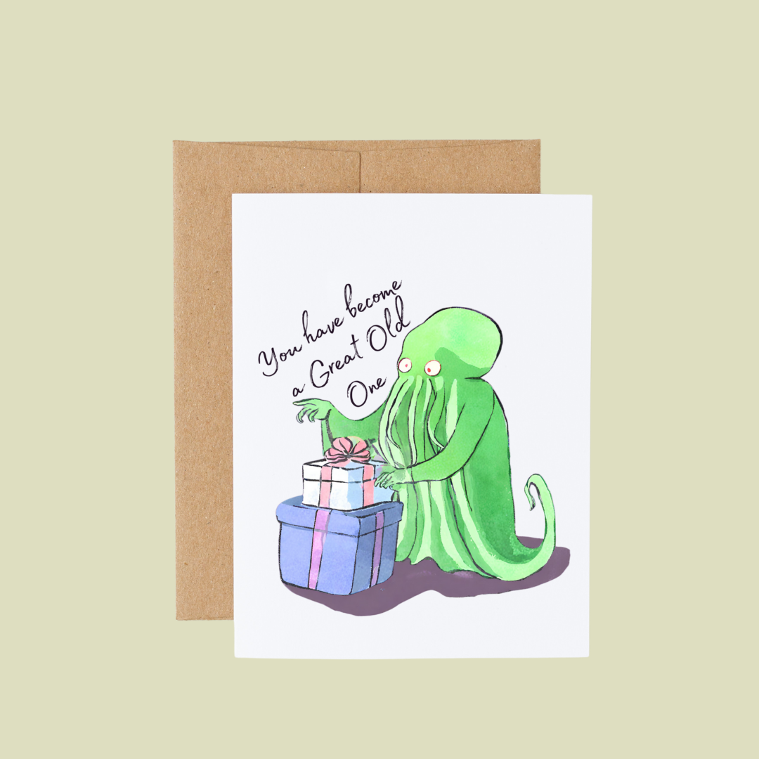 Cthulhu Great Old One Birthday Card