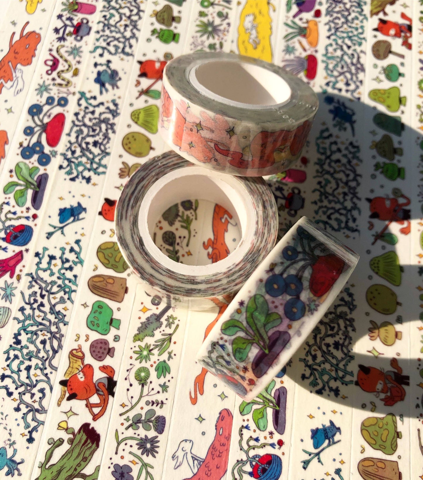Washi Tape | Green and Purple Sleepy Flowers