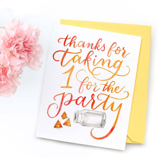 sale - Taking One for the Party Card — Nerdy Thank You Card