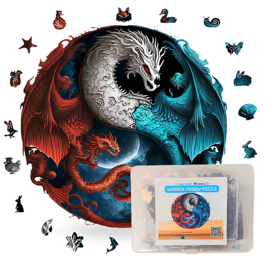 Crafthub Wooden Jigsaw A5 Puzzle | Dragon Yin Yang