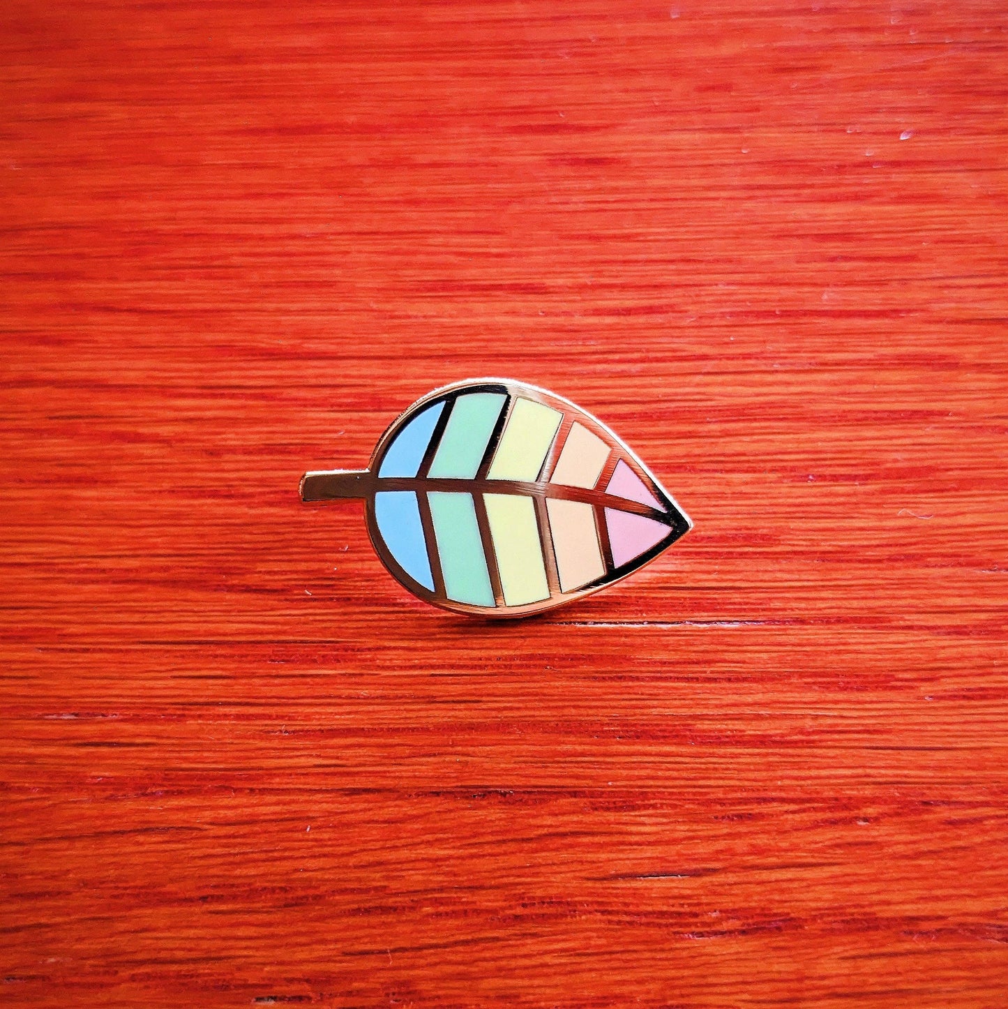 Misomomo Enamel Pin | Rainbow Pride Leaf