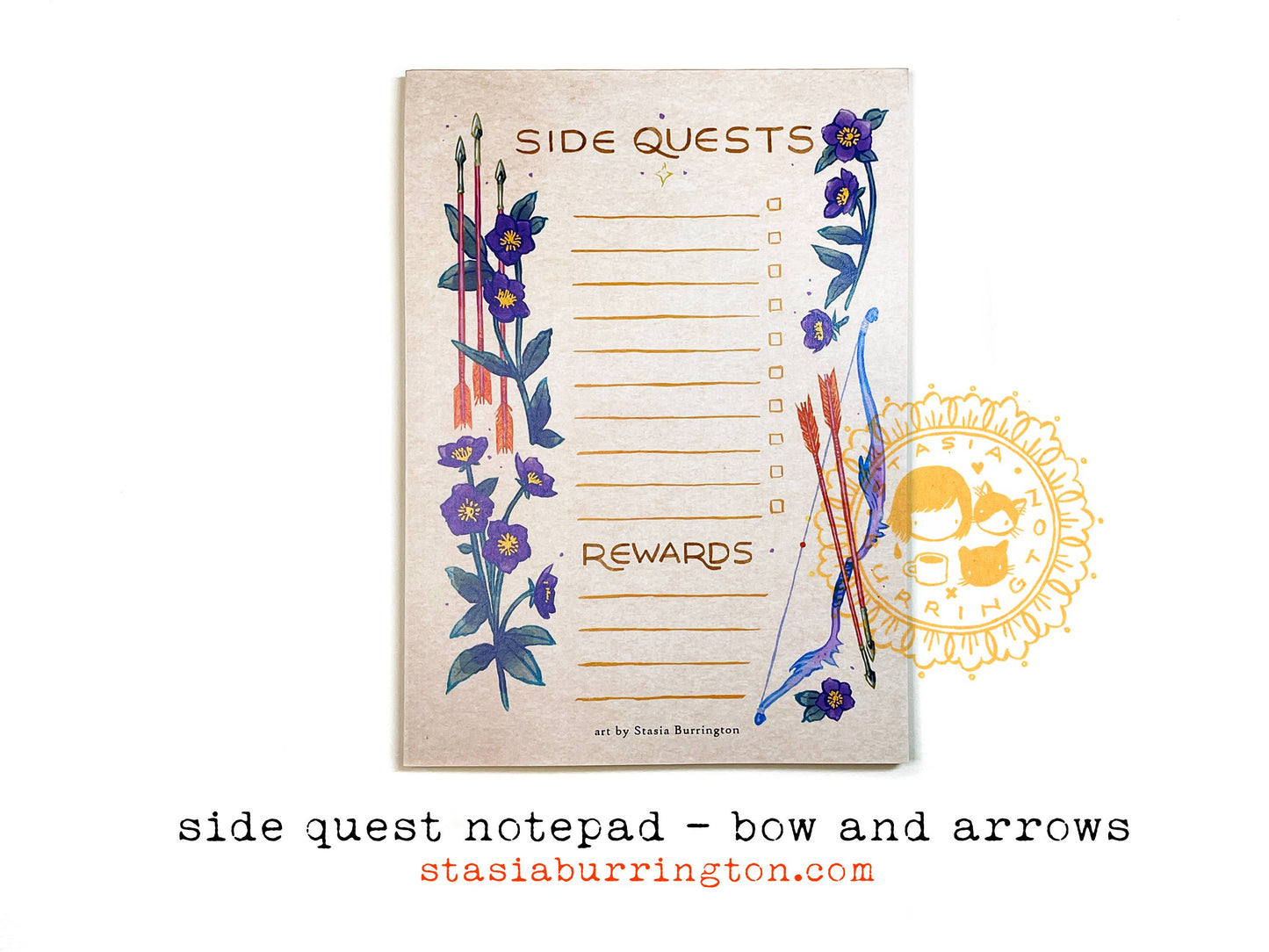 Side Quests Notepad | Bow and Arrows