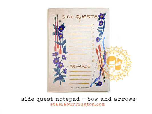 Side Quests Notepad | Bow and Arrows