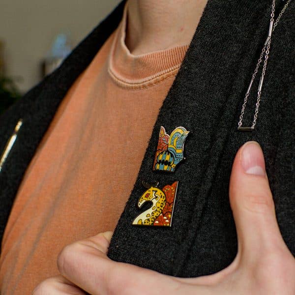 Glatisant Knight and Beast Enamel Pin Set