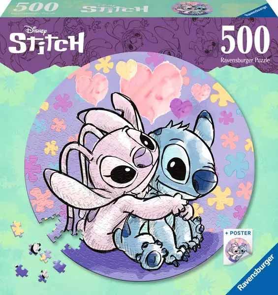 Stitch and Angel | 500 pc Round Puzzle