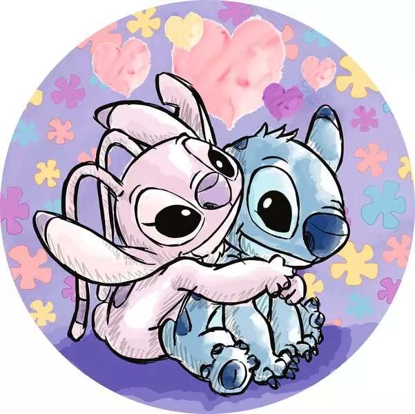 Stitch and Angel | 500 pc Round Puzzle