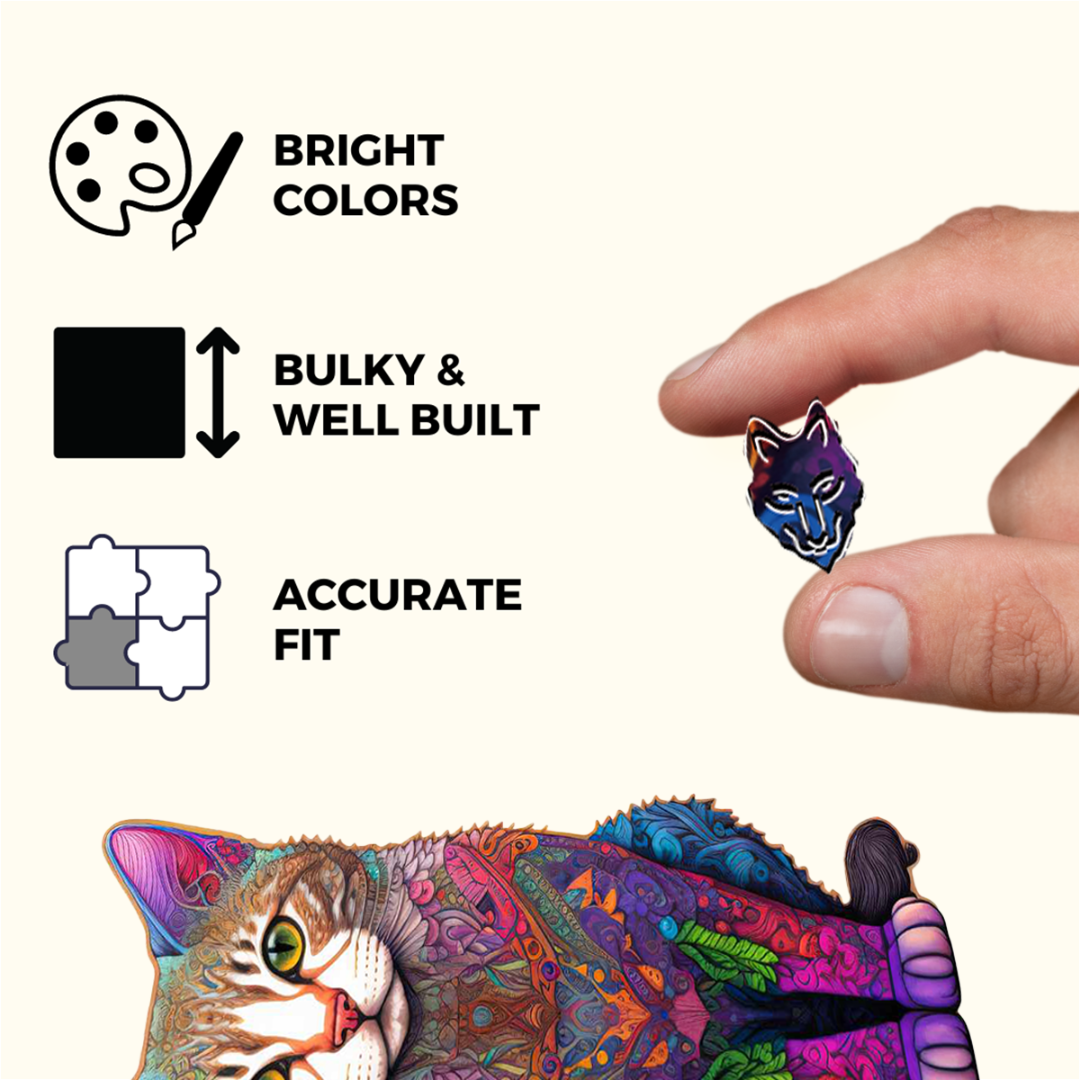 Crafthub Wooden Jigsaw A5 Puzzle | Cat