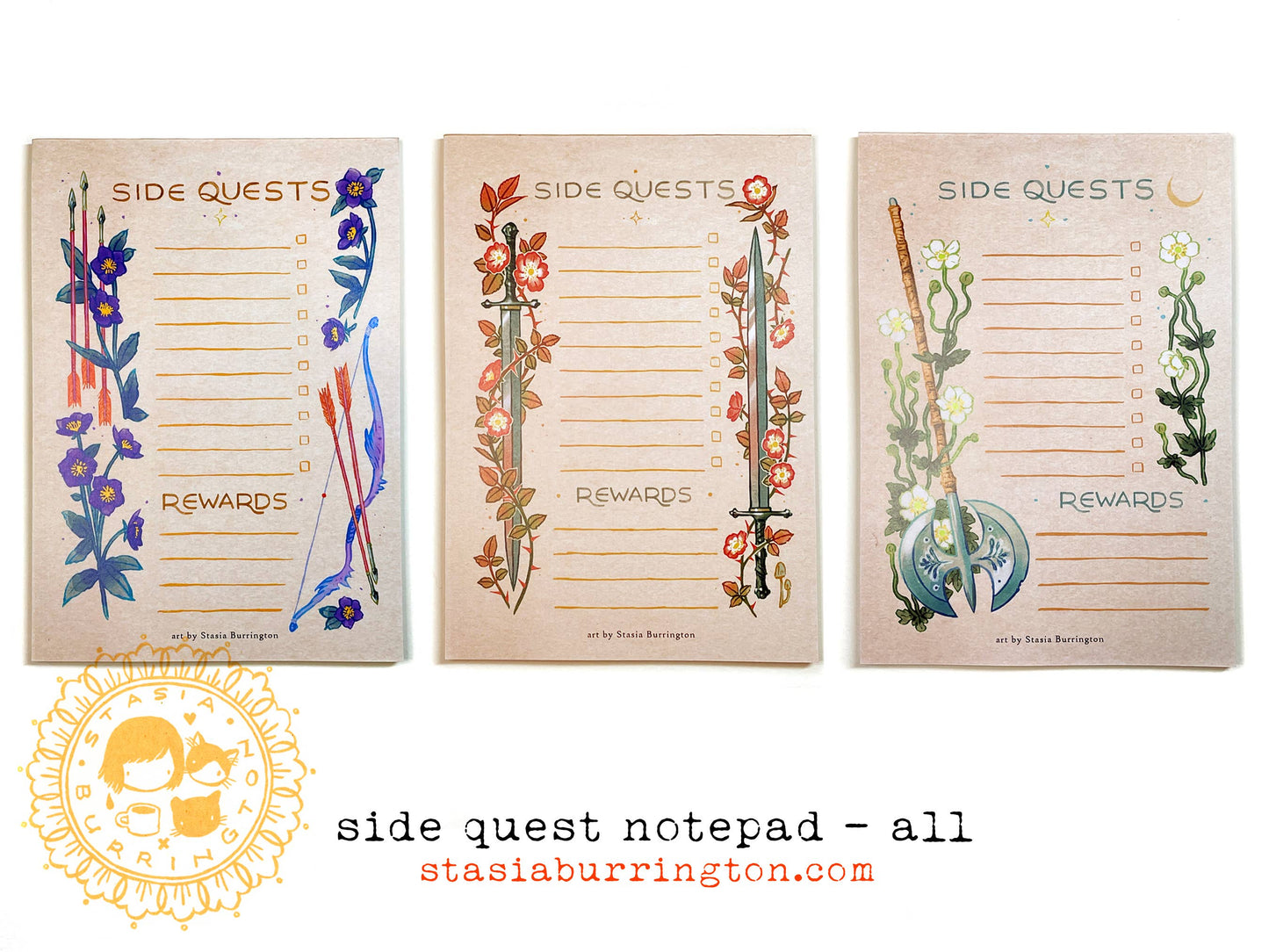 Side Quests Notepad | Bow and Arrows