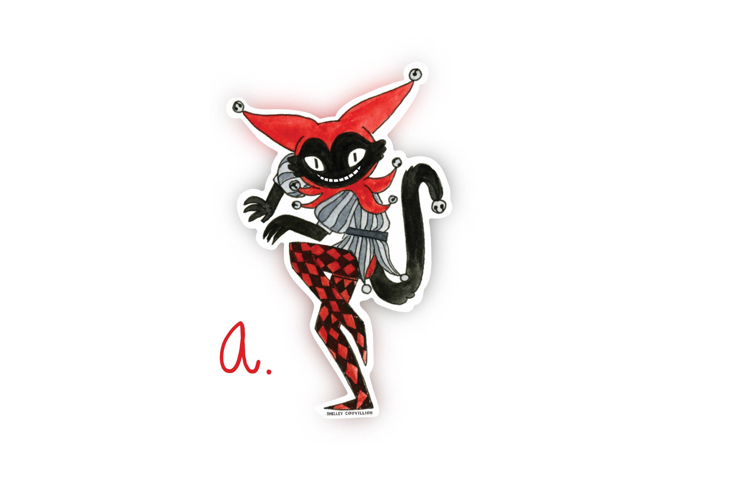 SC Vinyl Sticker | Black Jester Cat