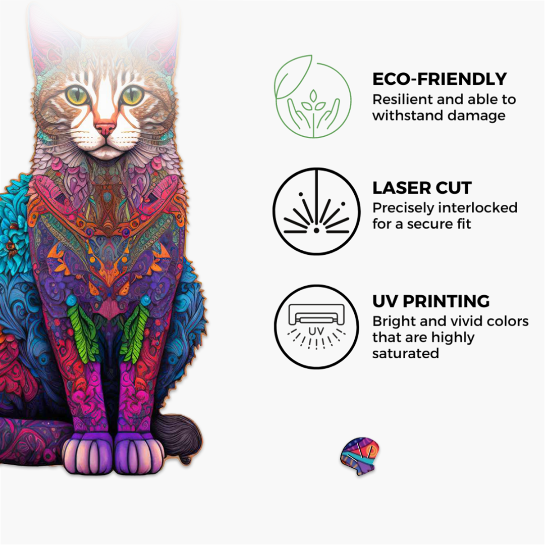 Crafthub Wooden Jigsaw A5 Puzzle | Cat