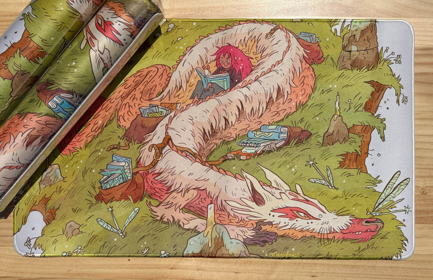 Book Dragon Art Play-mat