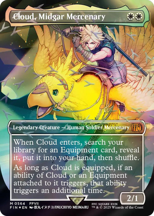 Cloud, Midgar Mercenary (Borderless) (Chocobo Track Foil)