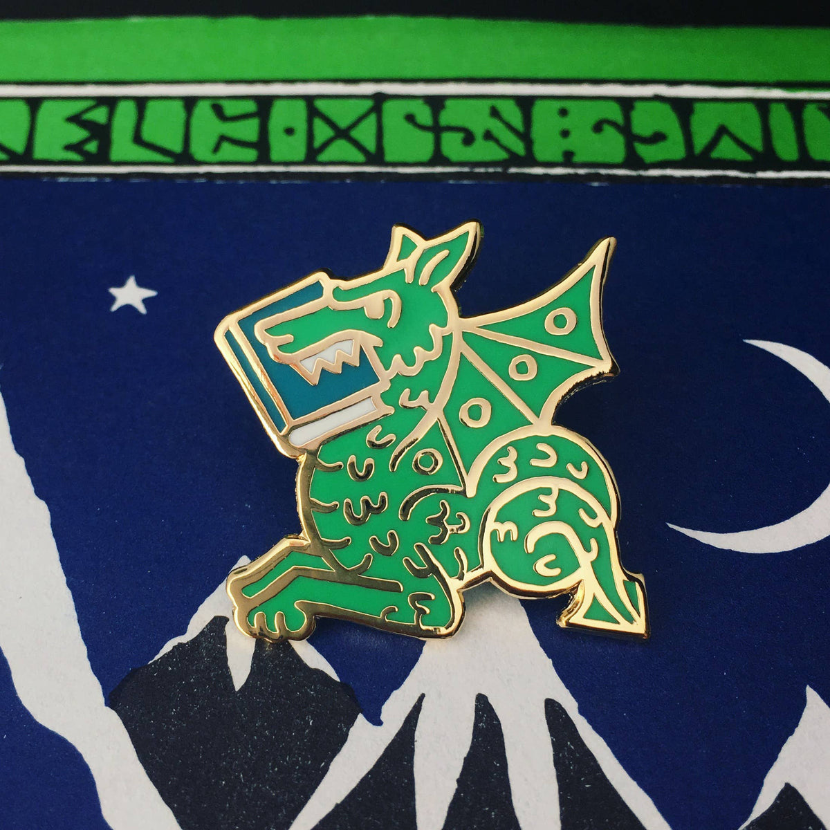 RK Enamel Pin | Book Wyrm