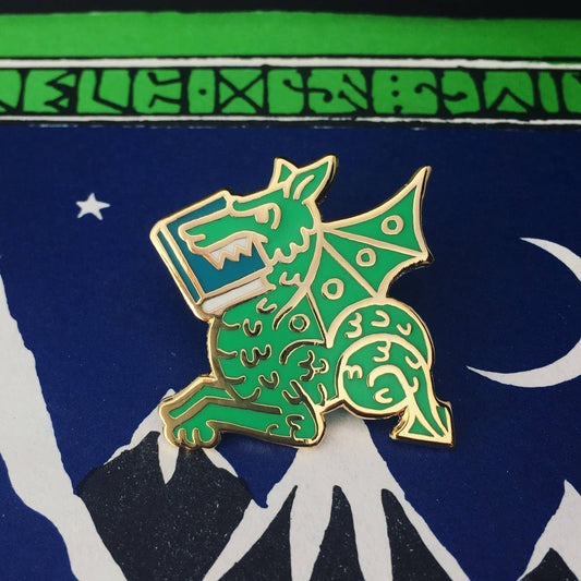 RK Enamel Pin | Book Wyrm