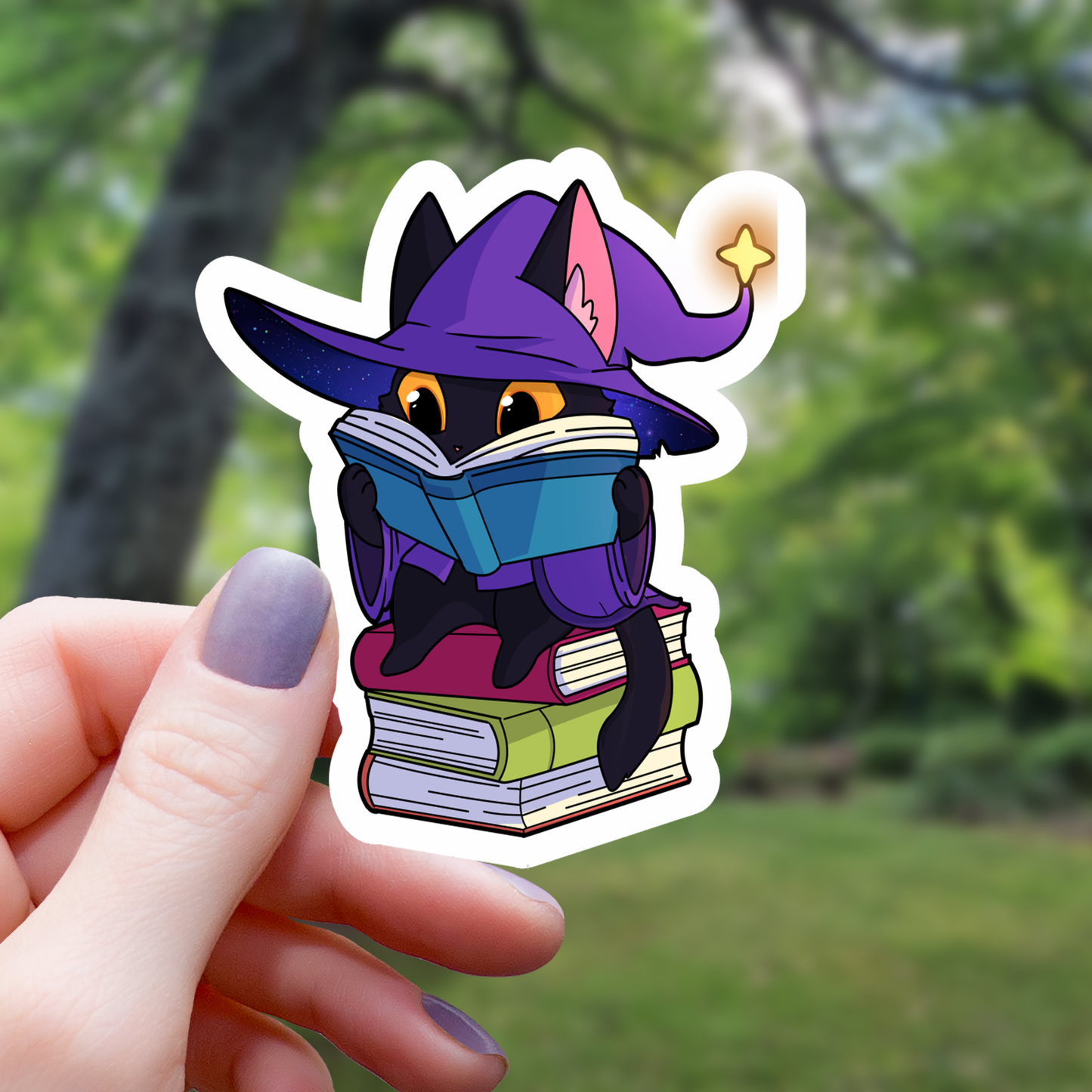 MGC 3" Vinyl Sticker | Magical Book Cat