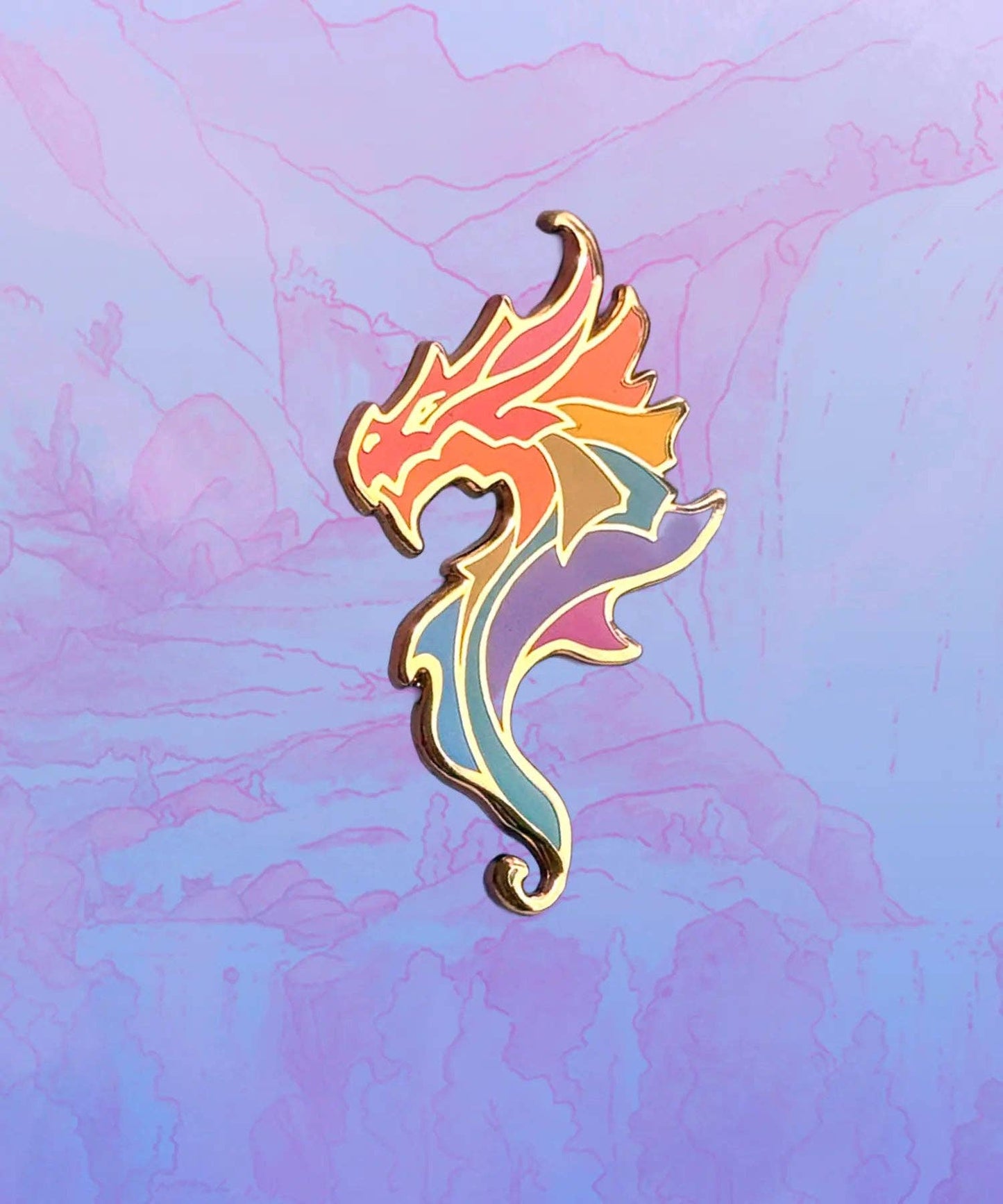 NVD Enamel Pin | Rainbow Dragon
