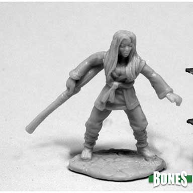 Bones: Xiao Liu, Female Half-Elf Monk [Reaper 77418]
