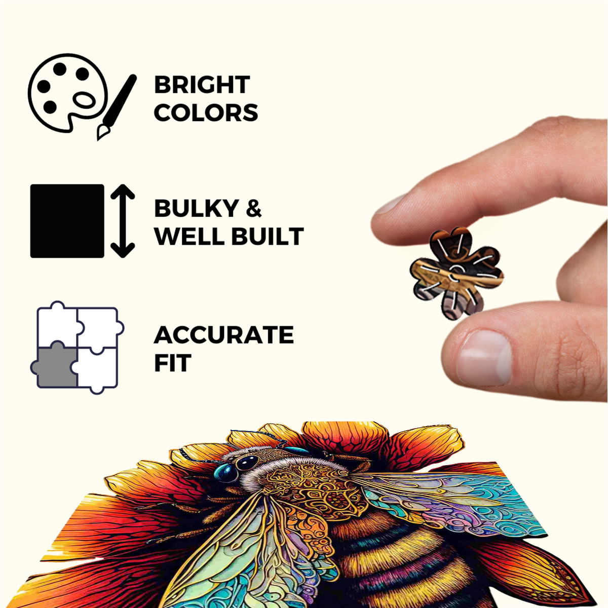 Crafthub Wooden Jigsaw A5 Puzzle | Bee