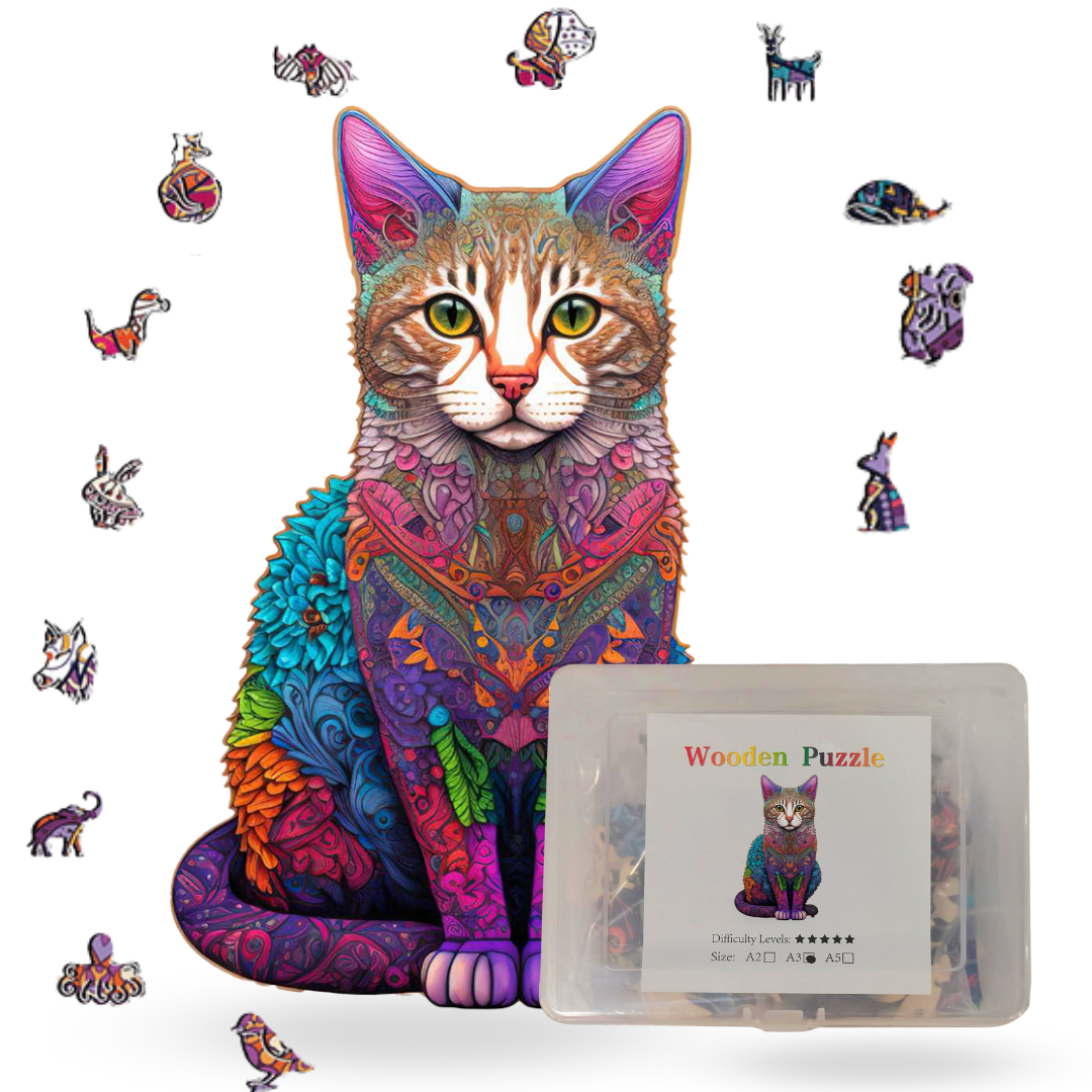 Crafthub Wooden Jigsaw A5 Puzzle | Cat